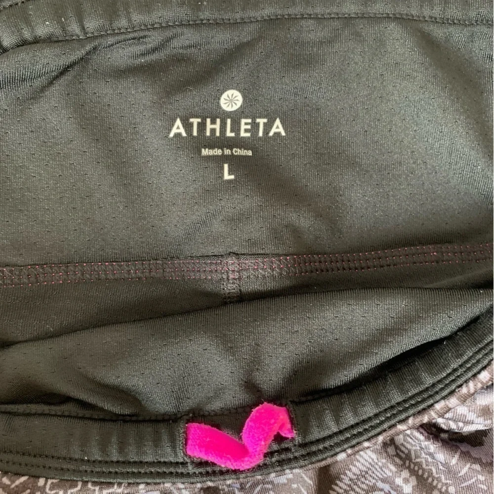 Athleta Printer Sprint Athletic Skort Black active Skirt Size Large
